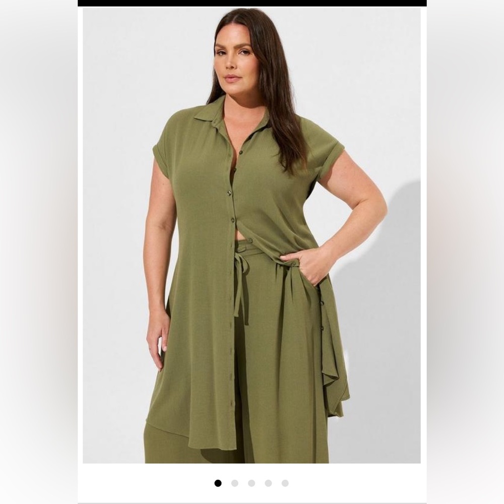 Torrid tunic (mini dress/cover up) gauze button up